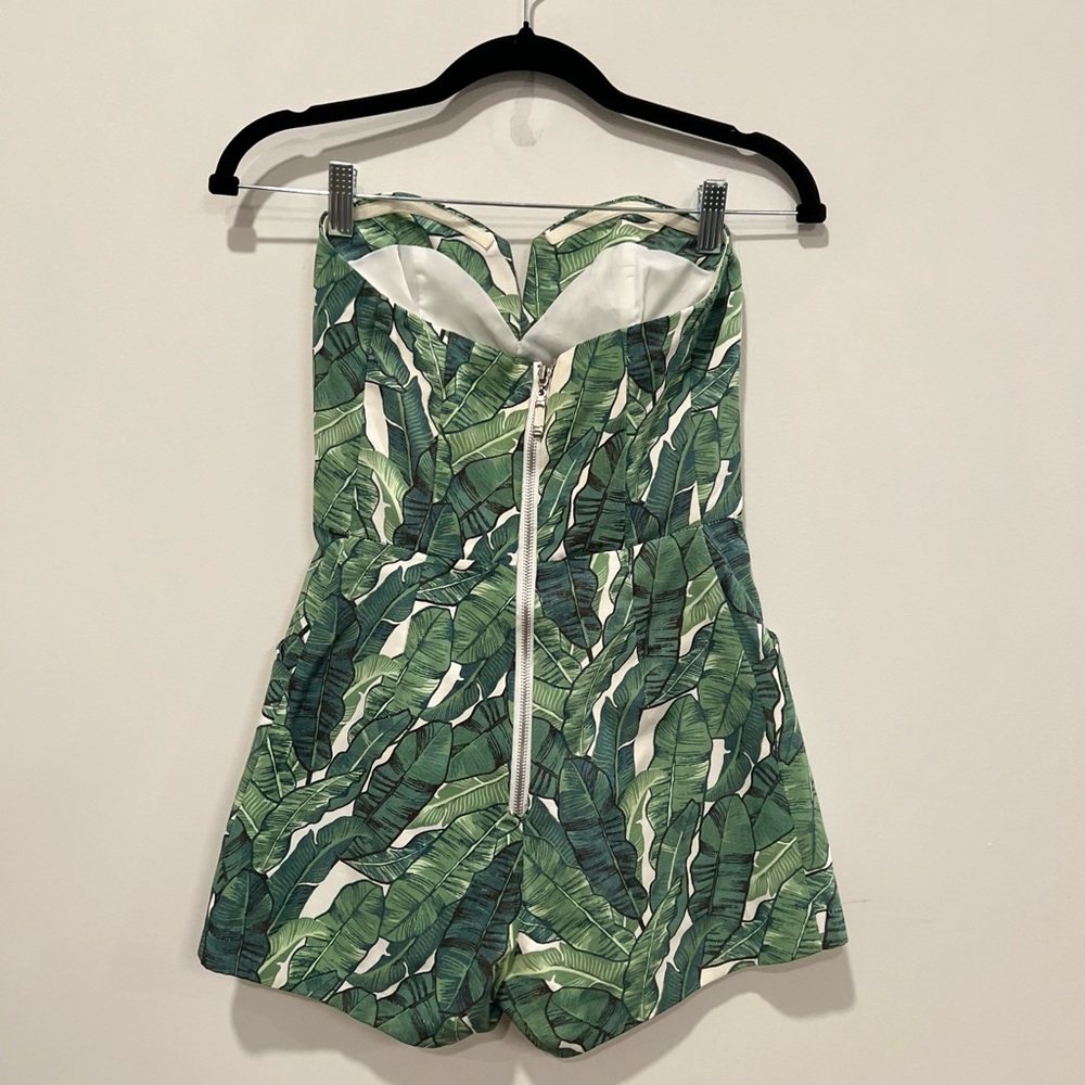 H&M Tropical Green Strapless romper - Picture 3 of 5